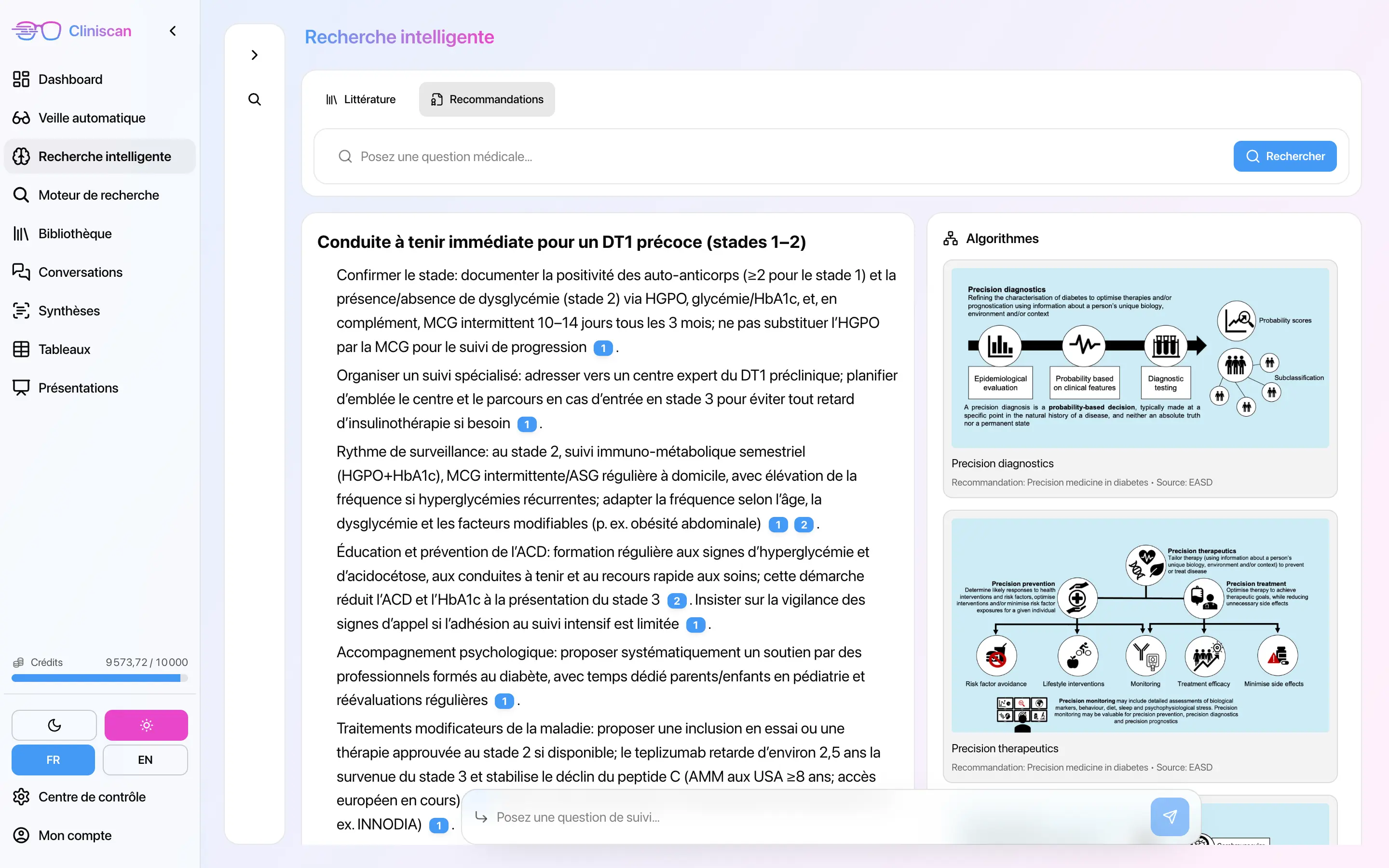 Aperçu — interface Smart Search Cliniscan